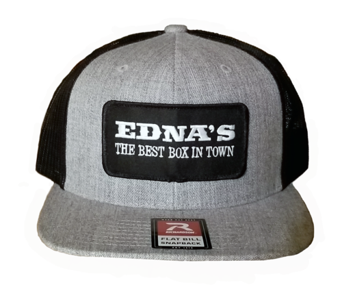 Edna's flat bill baseball hat with patch